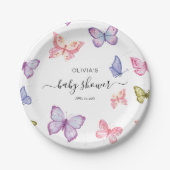 Assiettes En Carton Décor Baby shower papillon (Devant)