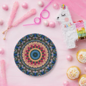 Assiettes En Carton Décor bleu marine marron abstrait sans parfum (Fête)