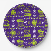 Assiettes En Carton Décor camping Caravan (Devant)