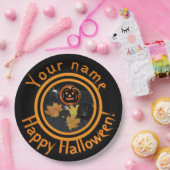 Assiettes En Carton Décor citrouille Halloween Plaque en papier (Fête)