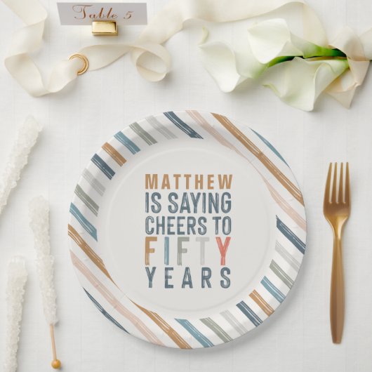 Assiettes En Carton Décor d'accessoires de fête du 50e anniversaire (Mariage)