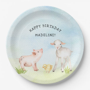 Assiettes En Carton Décor de fête d'anniversaire d'animaux de