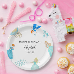 Assiettes En Carton Décor de fête d'anniversaire de la princesse Cendr