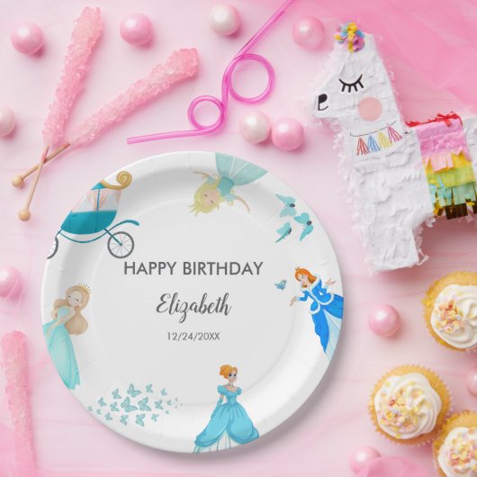 Assiettes En Carton Décor de fête d'anniversaire de la princesse Cendr (Fête)