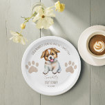 Assiettes En Carton Décor de la table de douche bébé à thème chien chi<br><div class="desc">Douche bébé à thème Chien Chien Chien Chien personnalisé décor modèle de plaques de papier personnalisées,  couleur marron neutre genre avec une jolie bordure collie chiot douche bébé monogrammed plaques</div>