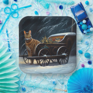 Assiettes En Carton Décor de Noël Abyssinian Snowy Sleigh Ride