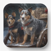 Assiettes En Carton Décor de Noël australien Snowy Sleigh (Recto)