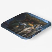 Assiettes En Carton Décor de Noël Rhodesian Ridgeback Snowy Sleigh (Angulaire)