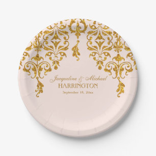 Assiettes En Carton Décor de réception Parties scintillant Art Nouveau