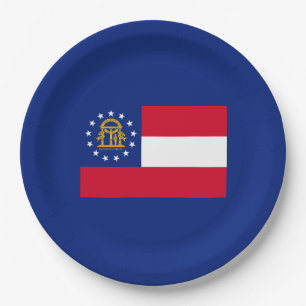Assiettes En Carton Décor design du drapeau de l'État de Géorgie