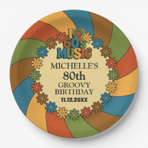 Assiettes En Carton Décoration de fête d'anniversaire 80 ans sur le th