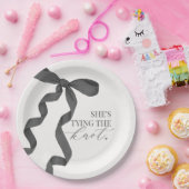 Assiettes En Carton Décoration de la fête prénuptiale Black Bow Tying (Fête)