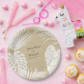 Assiettes En Carton Décoration Fête de l'mariée Feuilles tropicaux mod (Fête)