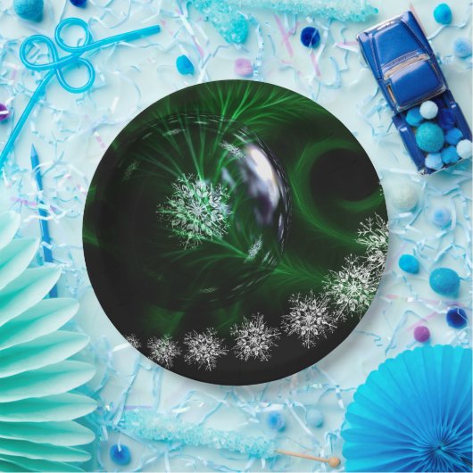 Assiettes En Carton Décoration verte de Noël (Fête)