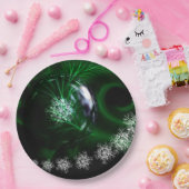 Assiettes En Carton Décoration verte de Noël (Fête)