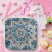 Assiettes En Carton Découpe Kaleidoscope de flocon de neige rétro (Fête)