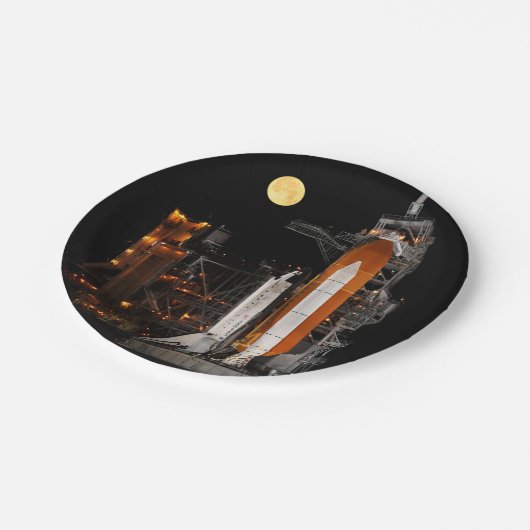 Assiettes En Carton Découverte de navette spatiale et lune (Angle)