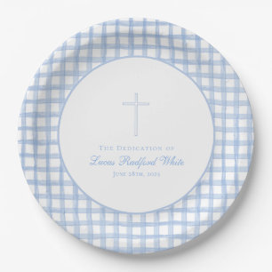 Assiettes En Carton Dédication de bébé/Plaque de célébration du baptêm