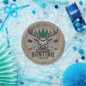 Assiettes En Carton Deer Elk Hunter AJOUTER NOM Bow Hunter Lodge Cabin (Fête)