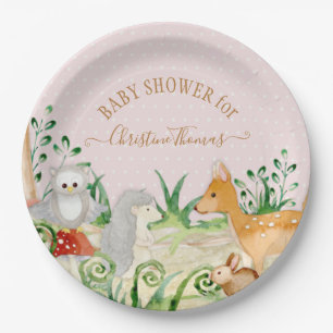 Assiettes En Carton Deer Hedgehog Woodland crée une petite douche pou