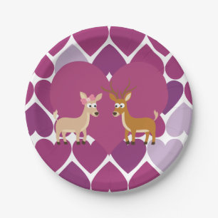 Assiettes En Carton Deer Love