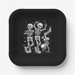 Assiettes En Carton Défi de danse de squelettes dansants Halloween