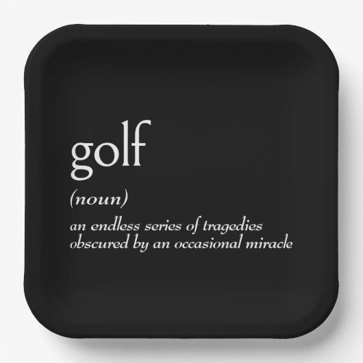 Assiettes En Carton Définition du dictionnaire pour le GOLF (Recto)
