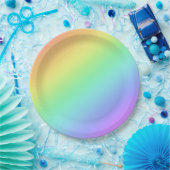 Assiettes En Carton Dégradé arc-en-ciel (Fête)