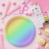 Assiettes En Carton Dégradé arc-en-ciel (Fête)