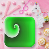 Assiettes En Carton Dégradé blanc vert (Fête)