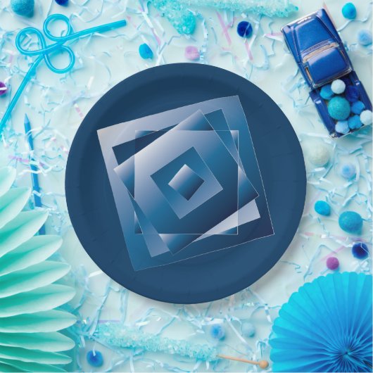 Assiettes En Carton dégradé bleu 1 (Fête)