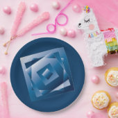 Assiettes En Carton dégradé bleu 1 (Fête)