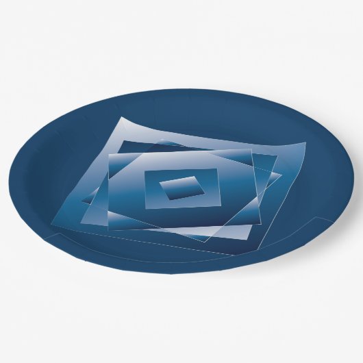 Assiettes En Carton dégradé bleu 1 (Angle)