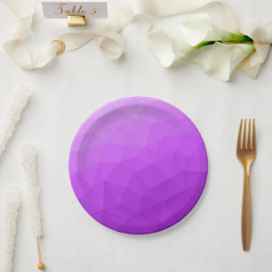 Assiettes En Carton Dégradé de lavande violet motif en maille géométri