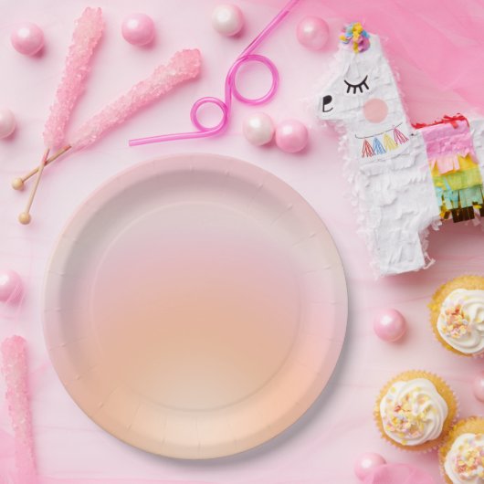 Assiettes En Carton Dégradé Fuzz Peach (Fête)