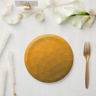 Assiettes En Carton Dégradé orange motif en maille géométrique