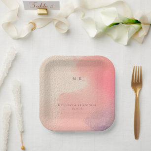 Assiettes En Carton Dégradé pastel élégant minimaliste
