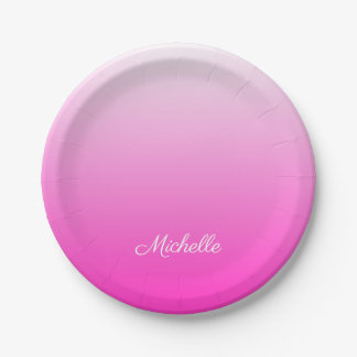 Assiettes En Carton dégradé personnalisé à deux tons foncé rose chaud