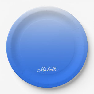 Assiettes En Carton dégradé personnalisé ombre électrique bleu