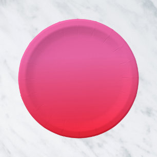 Assiettes En Carton Dégradé rose et rouge