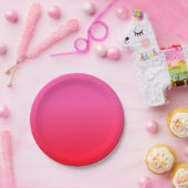 Assiettes En Carton Dégradé rose et rouge (Fête)