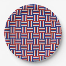 Dégradé Rouge Blanc et Bleu à Zig Zag Patriotique