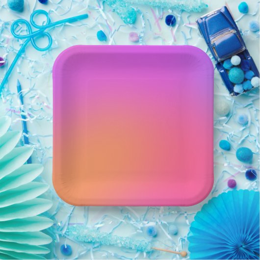 Assiettes En Carton Dégradé tropical (Fête)