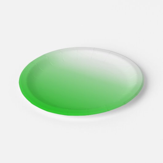 Assiettes En Carton dégradé vert citron à blanc #00cc00 plaque de fête (Angle)