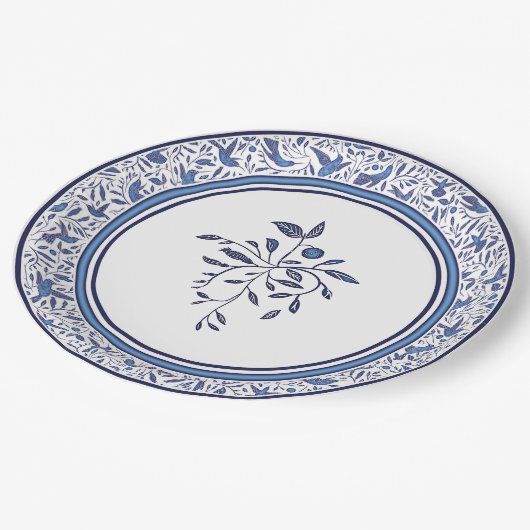 Assiettes En Carton Delft Blue Humming Birminds impressionnera vos inv (Angle)