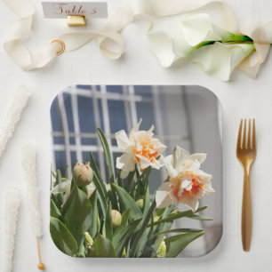 Assiettes En Carton Délicat mignon daffodils printemps