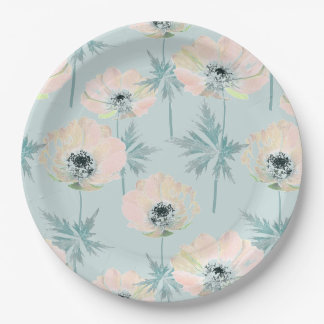 Assiettes En Carton Delicate pink anemones.