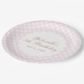 Assiettes En Carton Delicate Pink Plaid Gingham (Angle)
