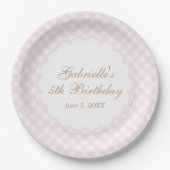 Assiettes En Carton Delicate Pink Plaid Gingham (Devant)