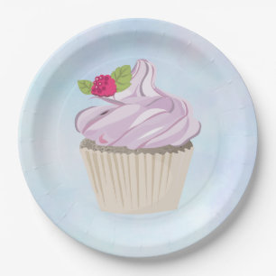 Assiettes En Carton Délicieux brioche rose sur le dessus